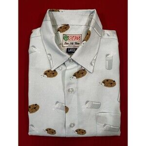 RSVLTS Large Cookies and Milk Long Sleeve Button Down Shirt Kunuflex Rare